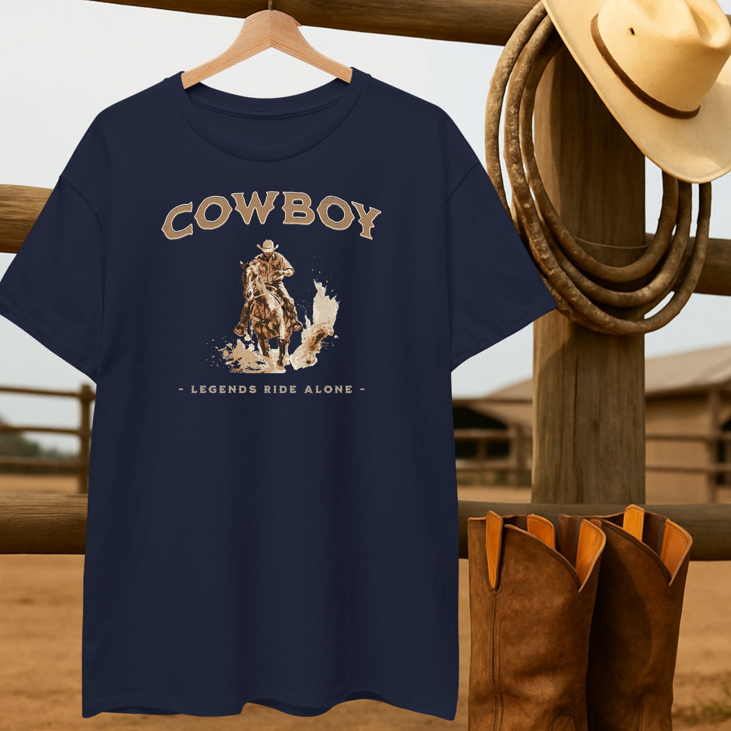 Legends Ride Alone T-shirt-retro-western-americana-vintage-style-T-Shirt-by-Retro-Ranch