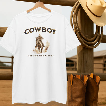 Legends Ride Alone T-shirt-retro-western-americana-vintage-style-T-Shirt-by-Retro-Ranch