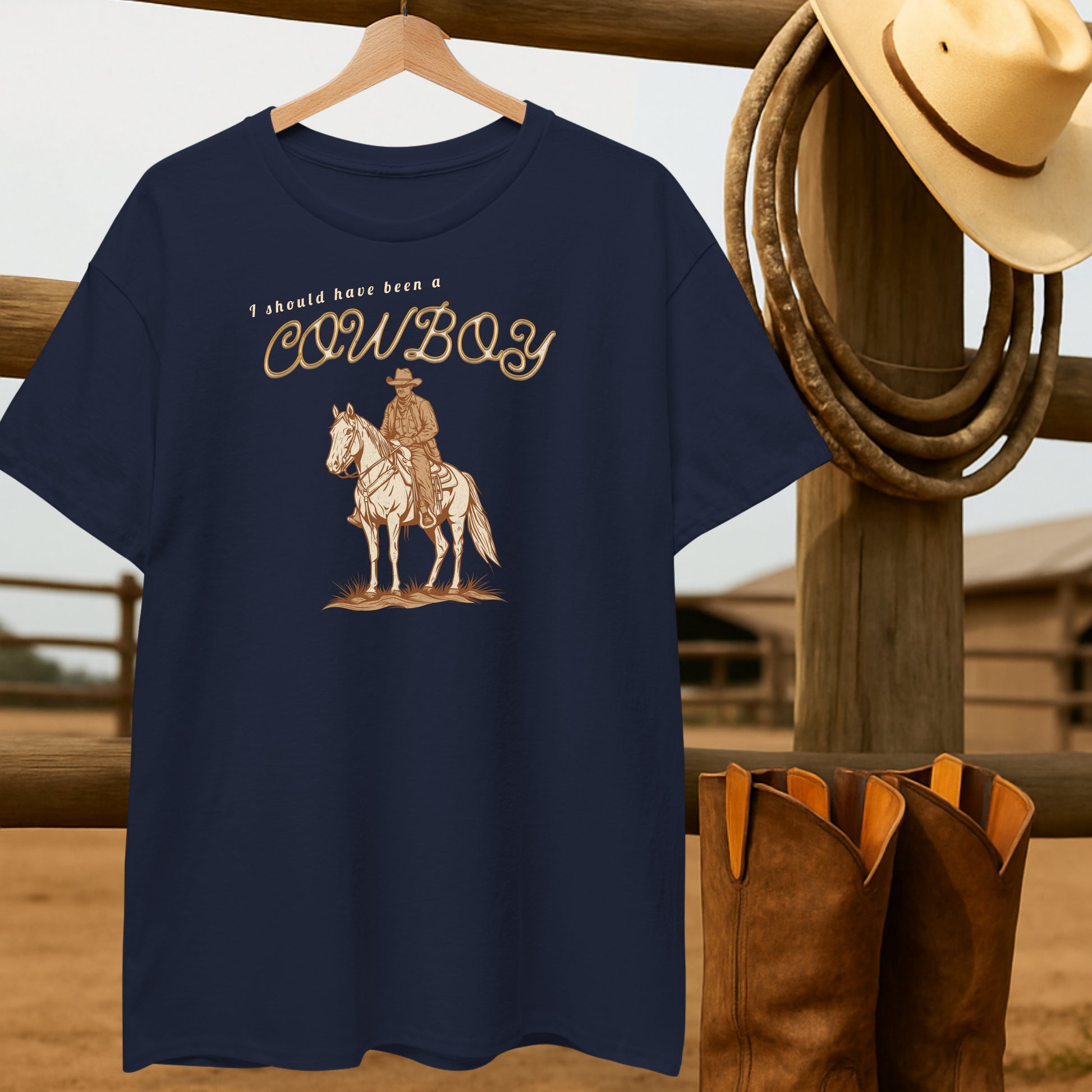 Should been a Cowboy T-shirt-retro-western-americana-vintage-style-T-Shirt-by-Retro-Ranch