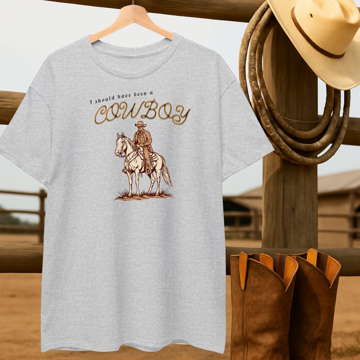 Should been a Cowboy T-shirt-retro-western-americana-vintage-style-T-Shirt-by-Retro-Ranch