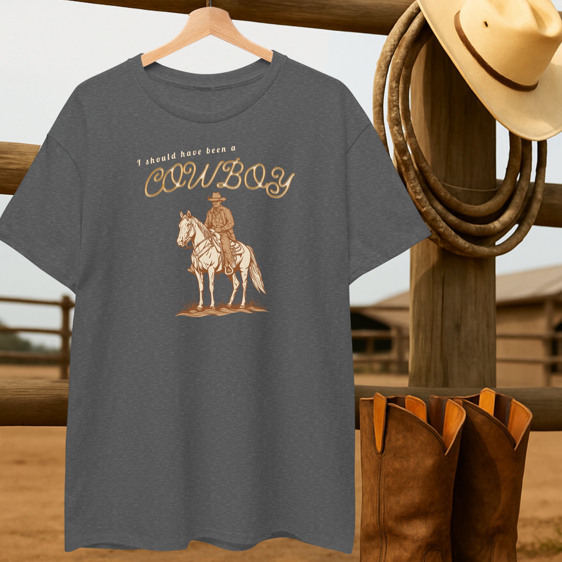 Should been a Cowboy T-shirt-retro-western-americana-vintage-style-T-Shirt-by-Retro-Ranch