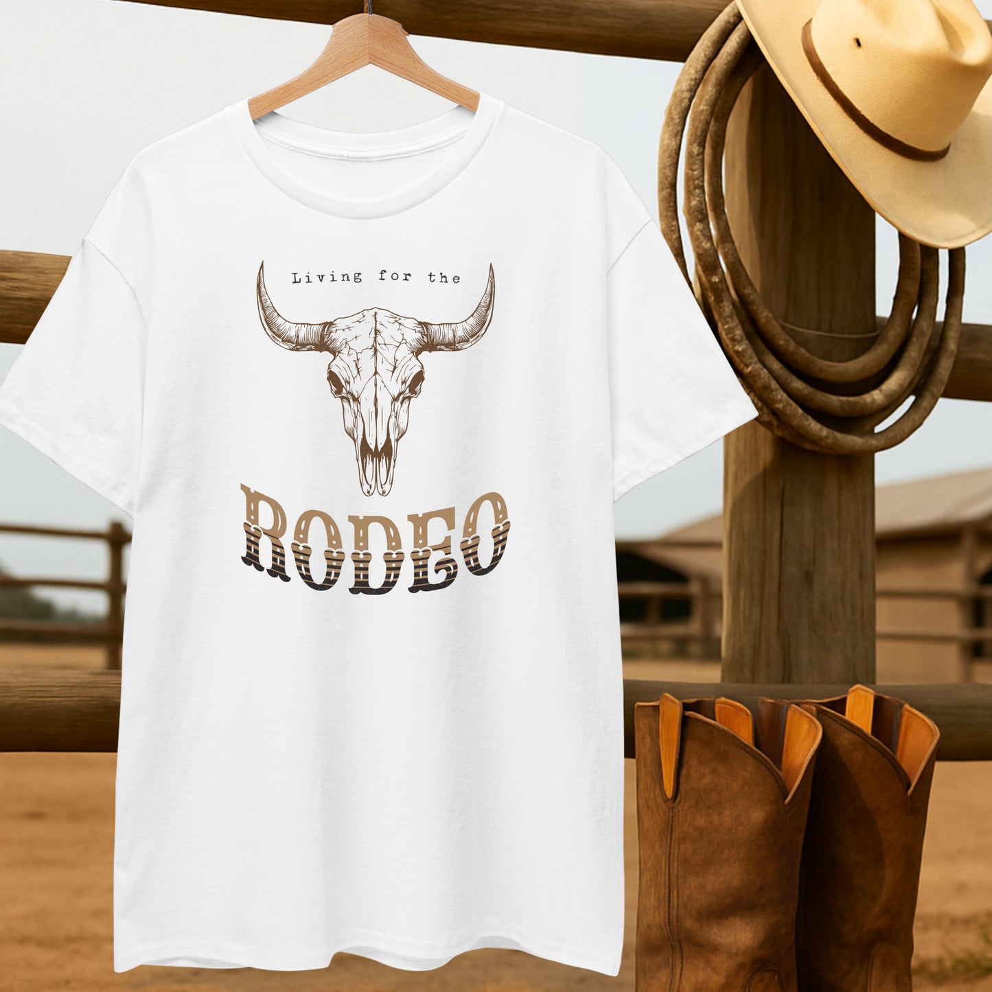 Rodeo Skull T-shirt-retro-western-americana-vintage-style-T-Shirt-by-Retro-Ranch