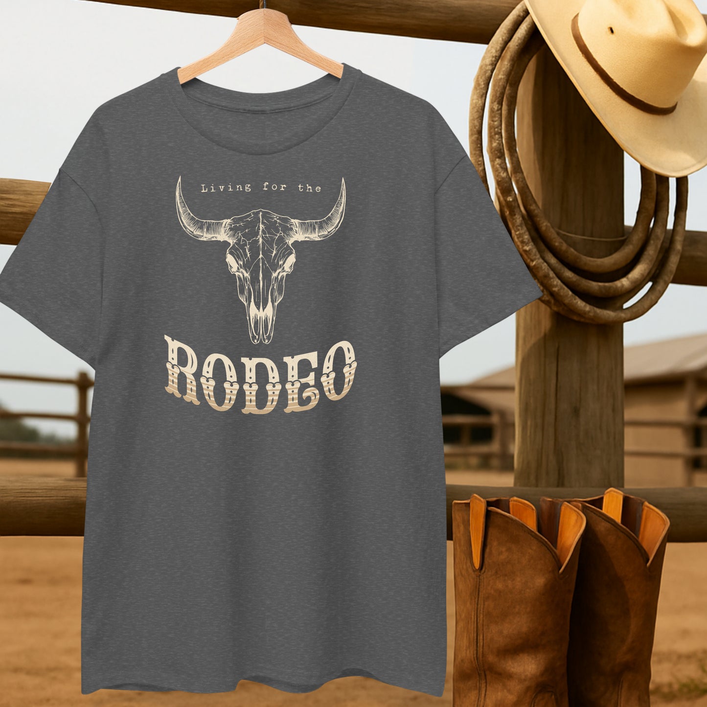 Rodeo Skull T-shirt-retro-western-americana-vintage-style-T-Shirt-by-Retro-Ranch