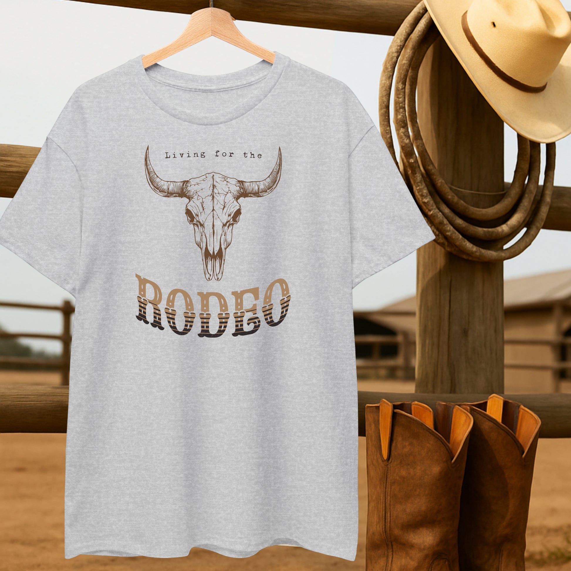 Rodeo Skull T-shirt-retro-western-americana-vintage-style-T-Shirt-by-Retro-Ranch