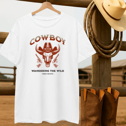 Wandering the Wild T-shirt-retro-western-americana-vintage-style-T-Shirt-by-Retro-Ranch