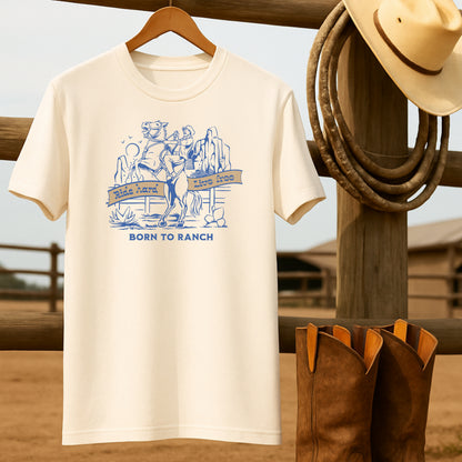 Born to Ranch T-shirt-retro-western-americana-vintage-style-T-Shirt-by-Retro-Ranch