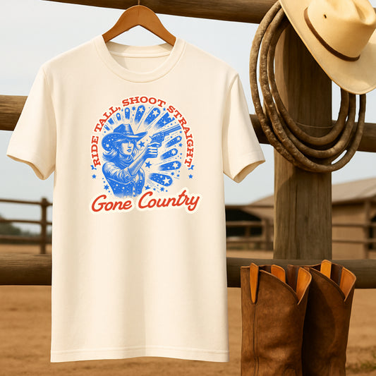 Cowgirl Gone Country T-shirt-retro-western-americana-vintage-style-T-Shirt-by-Retro-Ranch
