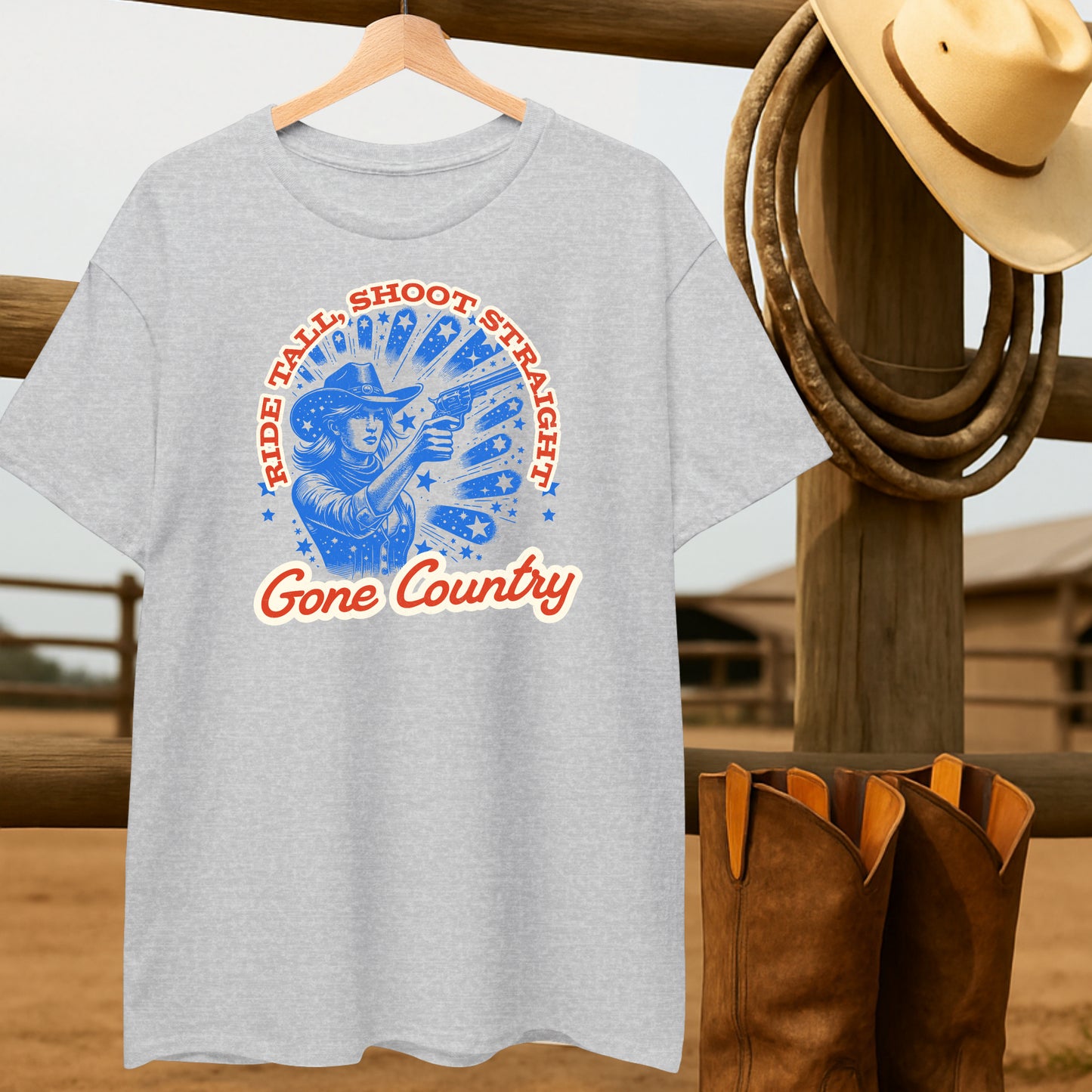 Cowgirl Gone Country T-shirt-retro-western-americana-vintage-style-T-Shirt-by-Retro-Ranch