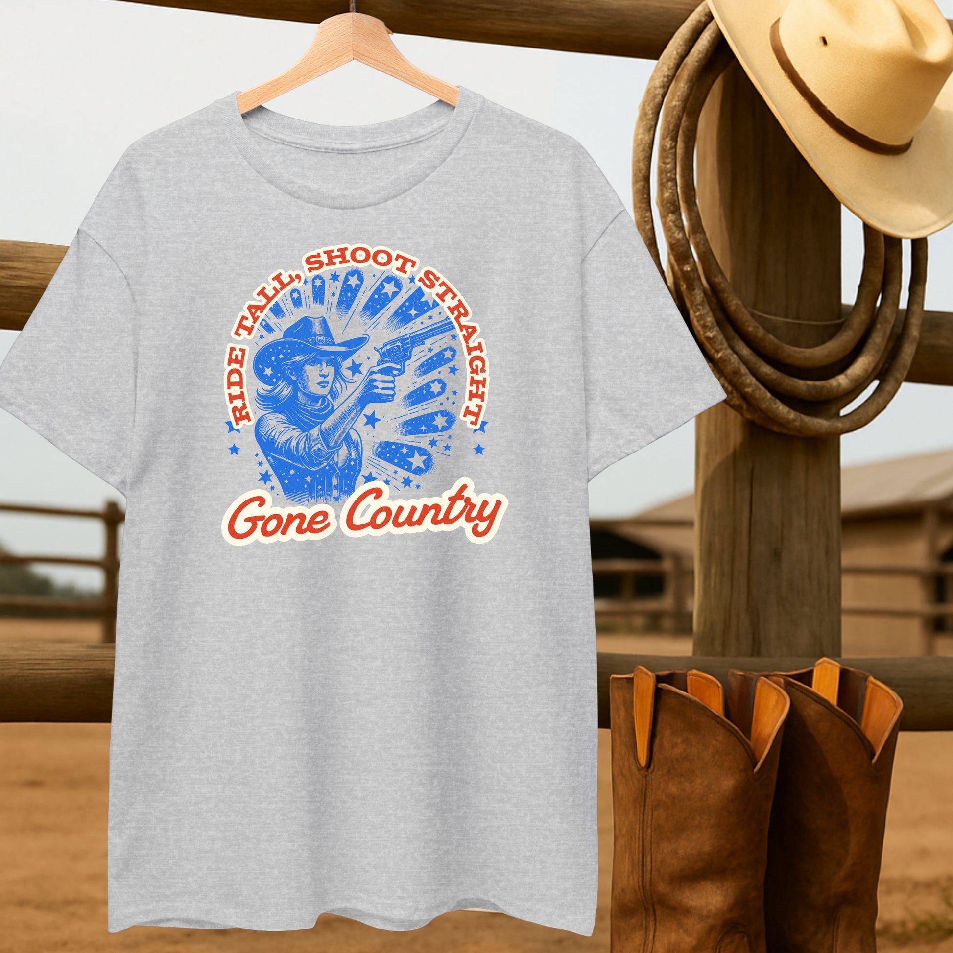 Cowgirl Gone Country T-shirt-retro-western-americana-vintage-style-T-Shirt-by-Retro-Ranch
