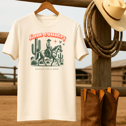 Cowboy gone Country T-shirt-retro-western-americana-vintage-style-T-Shirt-by-Retro-Ranch