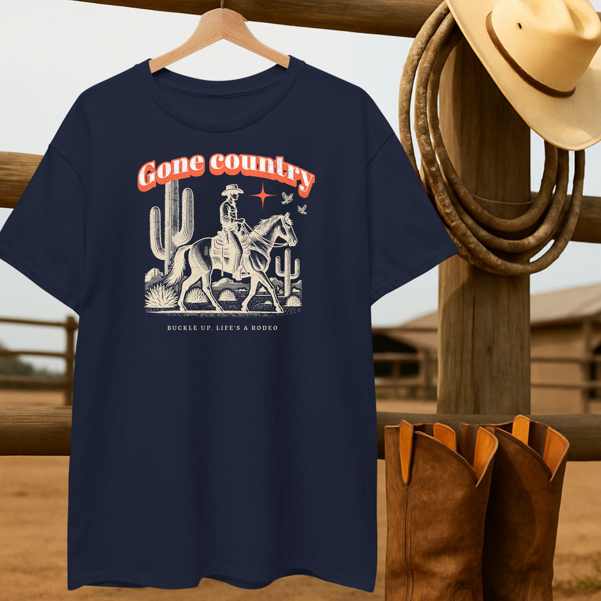 Cowboy gone Country T-shirt-retro-western-americana-vintage-style-T-Shirt-by-Retro-Ranch