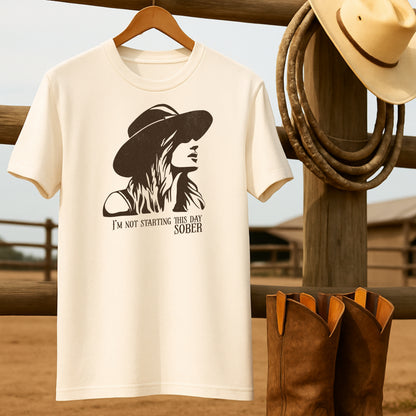 Not starting this day Sober T-shirt-retro-western-americana-vintage-style-T-Shirt-by-Retro-Ranch