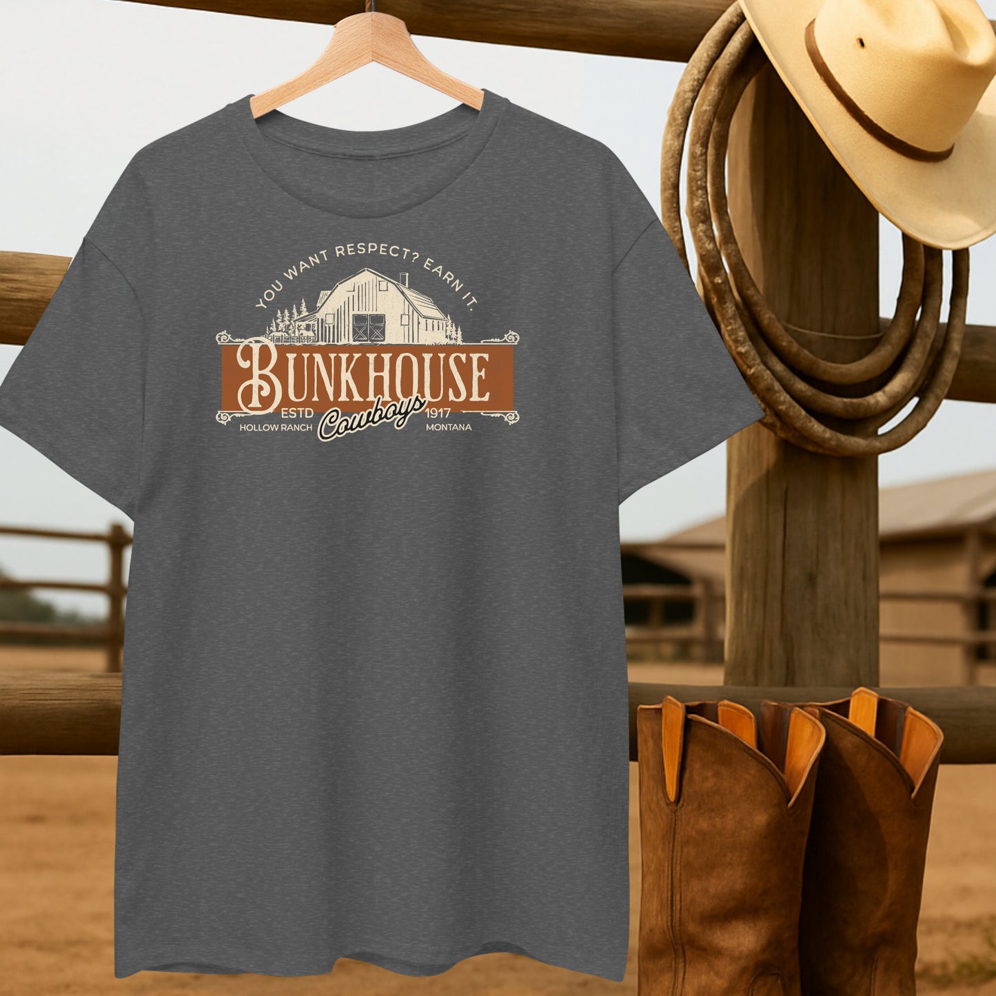 Bunkhouse Cowboys T-shirt-retro-western-americana-vintage-style-T-Shirt-by-Retro-Ranch