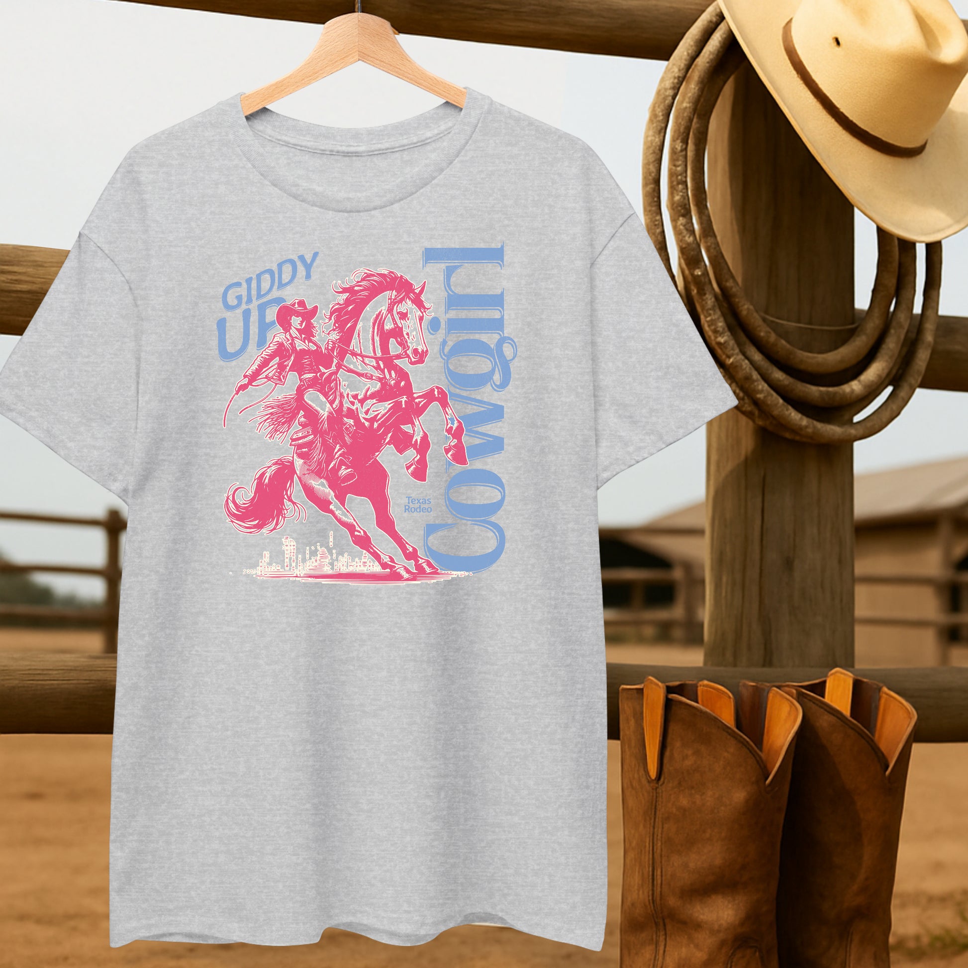 Giddy up Cowgirl T-shirt-retro-western-americana-vintage-style-T-Shirt-by-Retro-Ranch