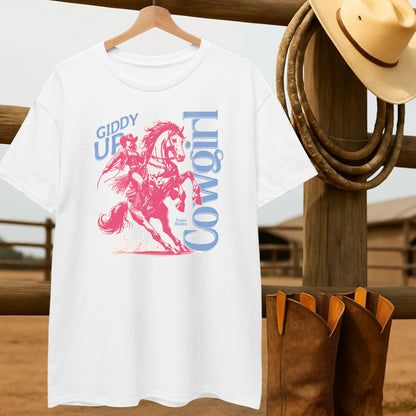 Giddy up Cowgirl T-shirt-retro-western-americana-vintage-style-T-Shirt-by-Retro-Ranch