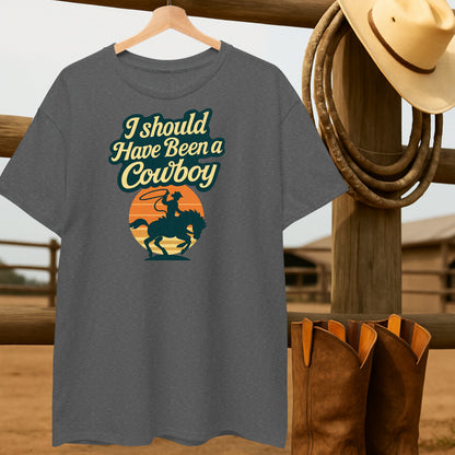 Should 've been a Cowboy T-shirt-retro-western-americana-vintage-style-T-Shirt-by-Retro-Ranch