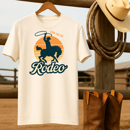 Rodeo Cowboy Retro Sun T-shirt-retro-western-americana-vintage-style-T-Shirt-by-Retro-Ranch