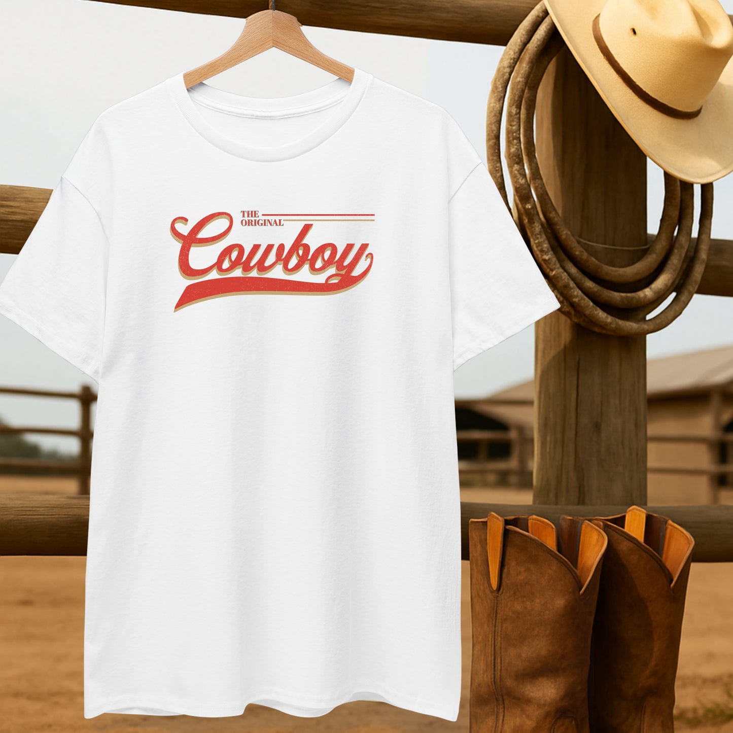 The Original Cowboy T-shirt-retro-western-americana-vintage-style-T-Shirt-by-Retro-Ranch