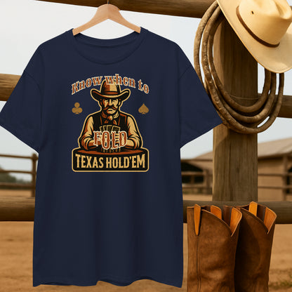 Know when to Fold T-shirt-retro-western-americana-vintage-style-T-Shirt-by-Retro-Ranch