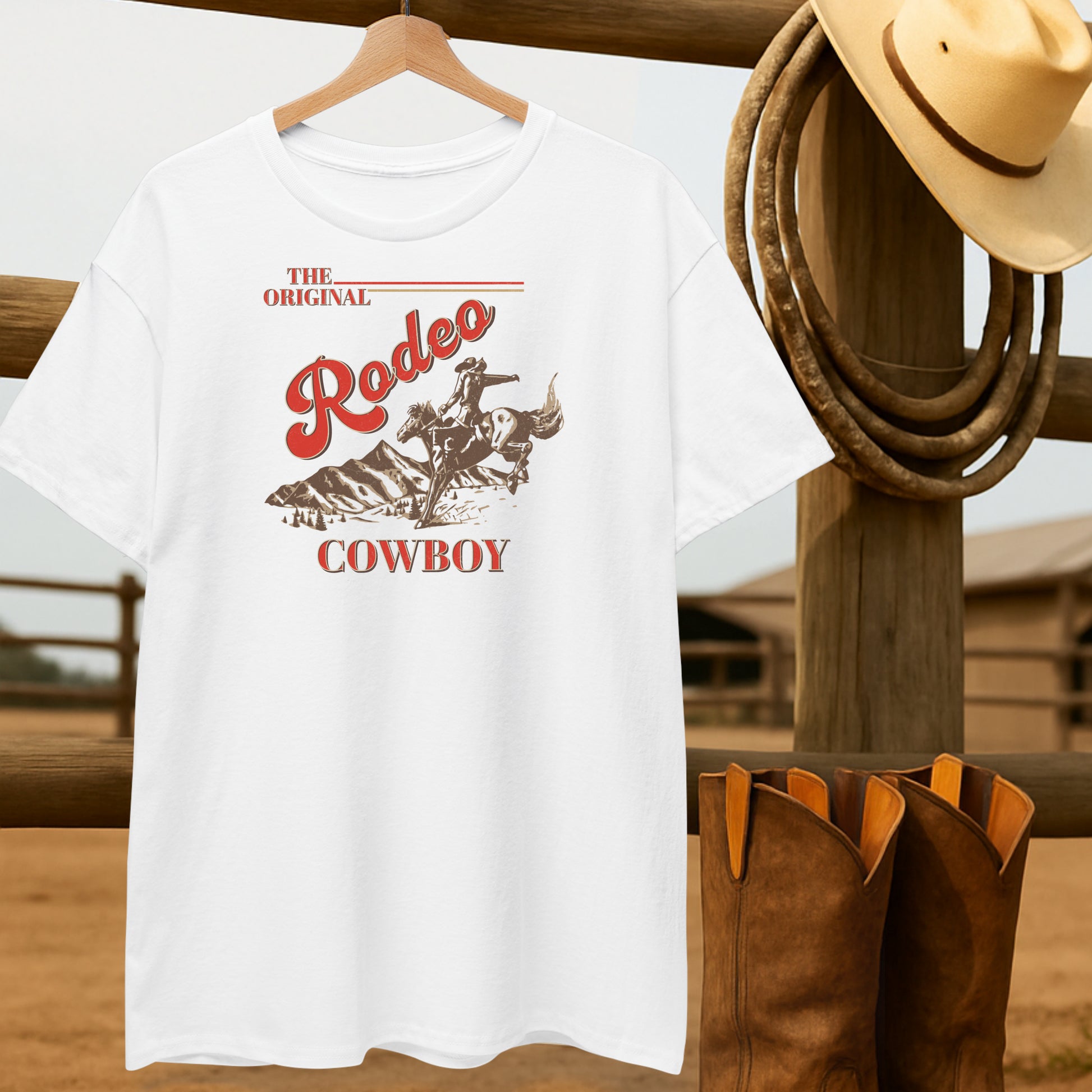 Original Rodeo Cowboy T-shirt-retro-western-americana-vintage-style-T-Shirt-by-Retro-Ranch