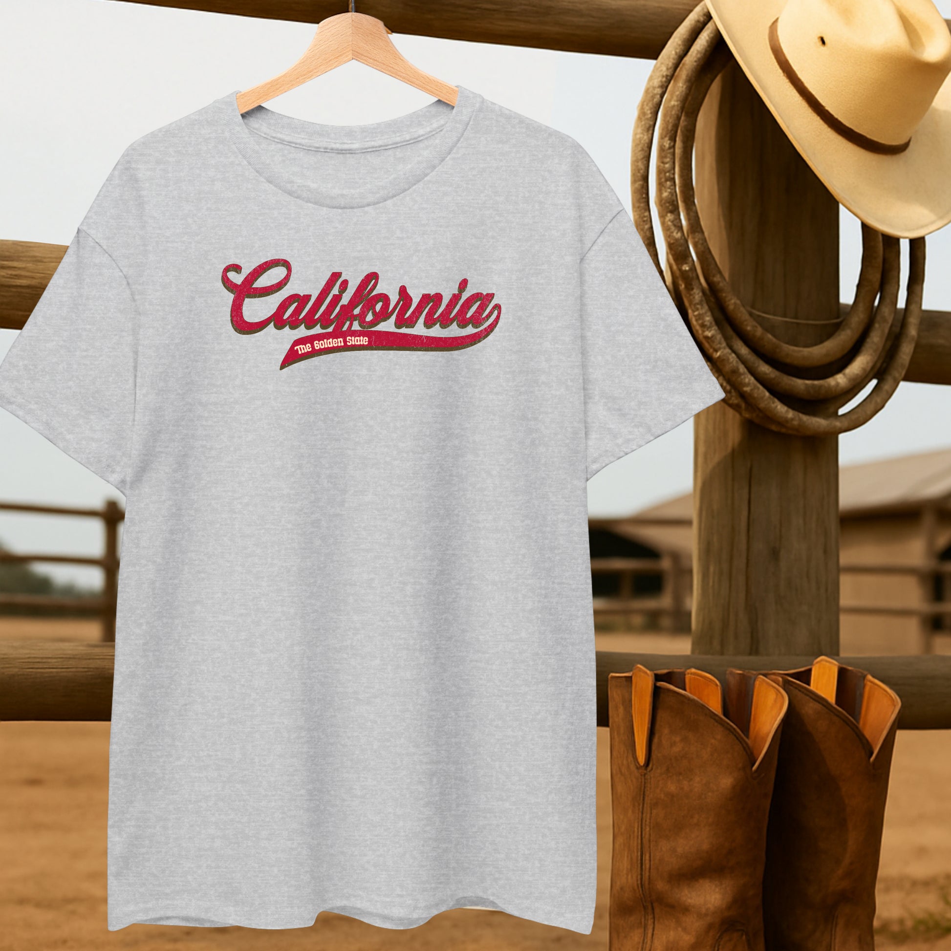 California T-shirt-retro-western-americana-vintage-style-T-Shirt-by-Retro-Ranch