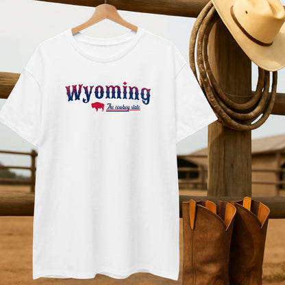 Wyoming Cowboy State T-shirt-retro-western-americana-vintage-style-T-Shirt-by-Retro-Ranch