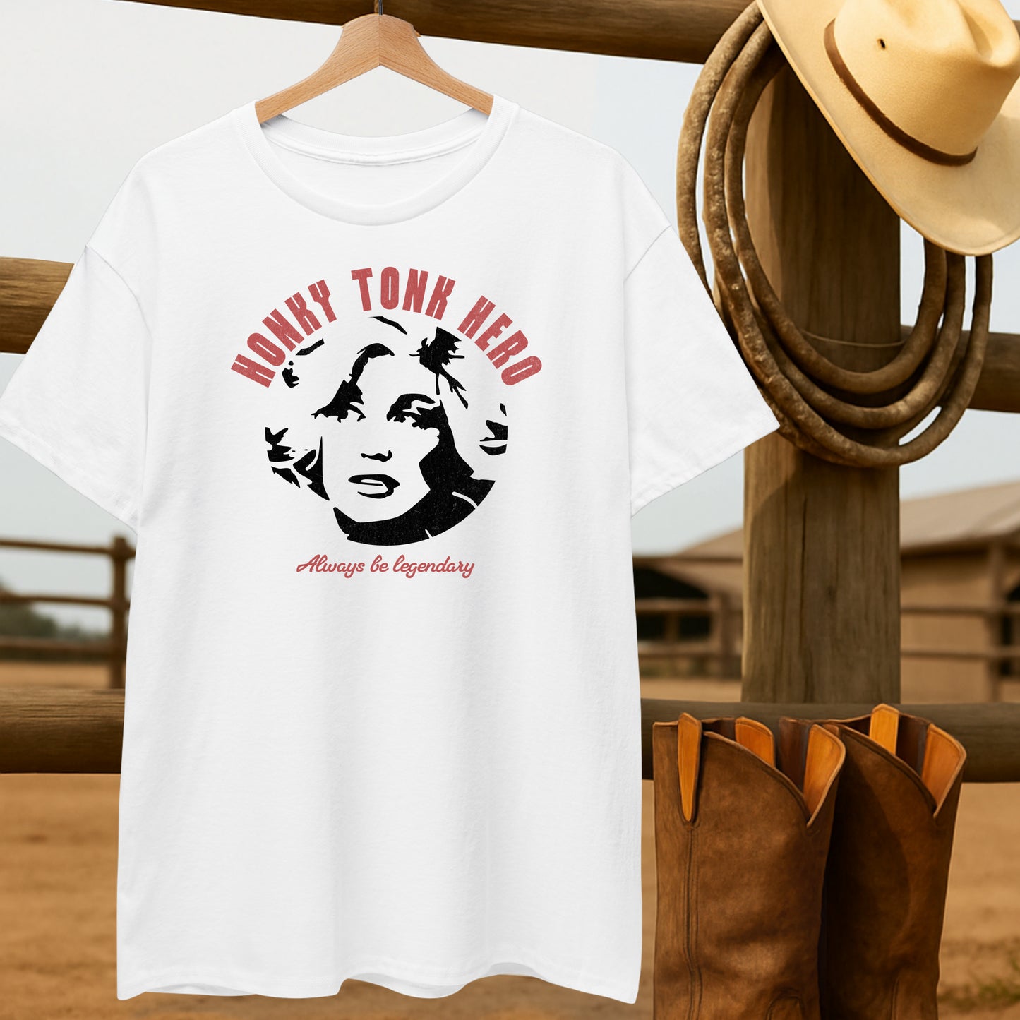 Honky Tonk Hero T-shirt-retro-western-americana-vintage-style-T-Shirt-by-Retro-Ranch