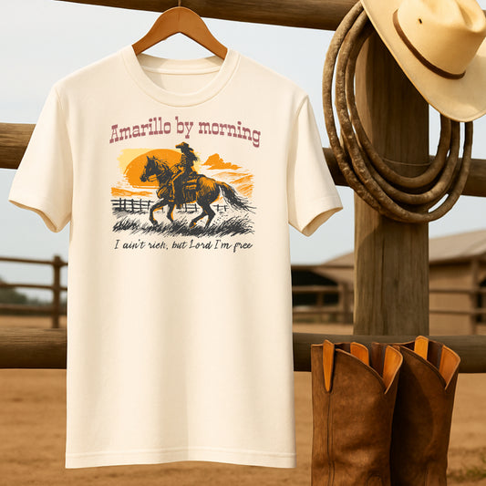 Amarillo by Morning T-shirt-retro-western-americana-vintage-style-T-Shirt-by-Retro-Ranch