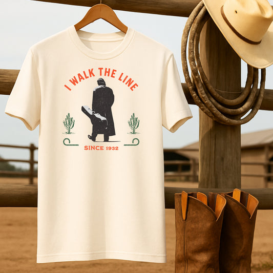 I Walk the Line T-shirt-retro-western-americana-vintage-style-T-Shirt-by-Retro-Ranch