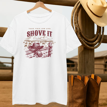 Shove it Cowboy T-shirt-retro-western-americana-vintage-style-T-Shirt-by-Retro-Ranch