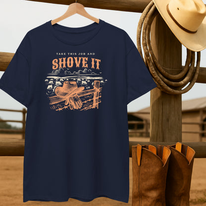 Shove it Cowboy T-shirt-retro-western-americana-vintage-style-T-Shirt-by-Retro-Ranch