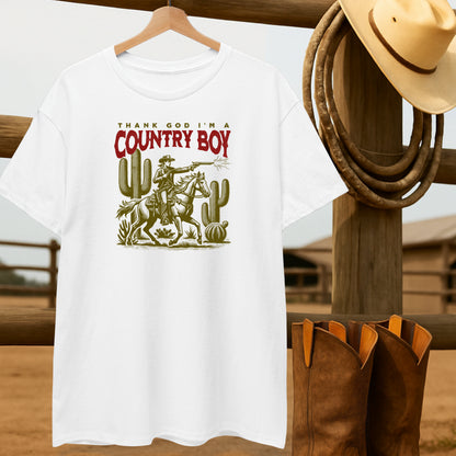 Thank God Country Boy T-shirt-retro-western-americana-vintage-style-T-Shirt-by-Retro-Ranch