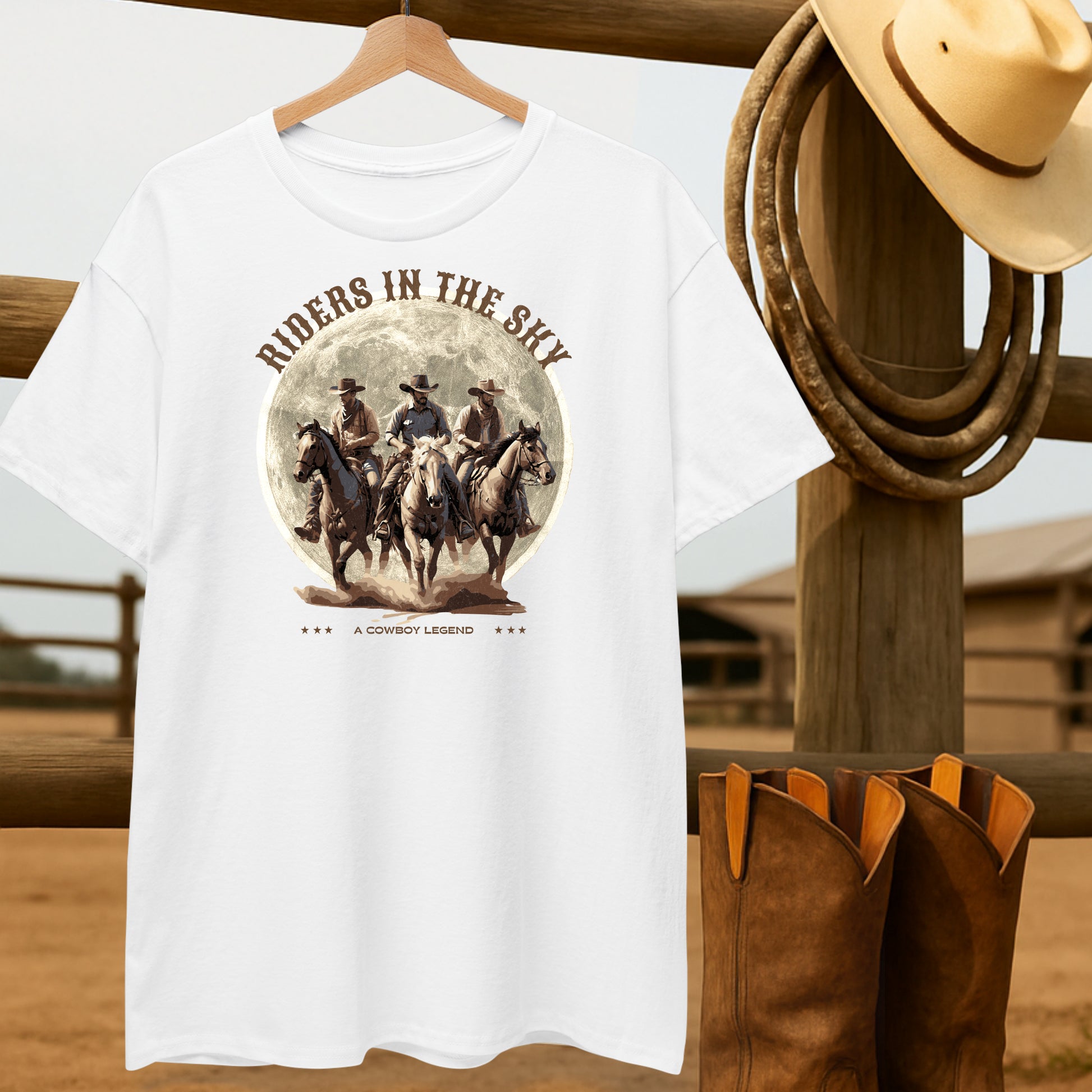 Riders in the Sky T-shirt-retro-western-americana-vintage-style-T-Shirt-by-Retro-Ranch