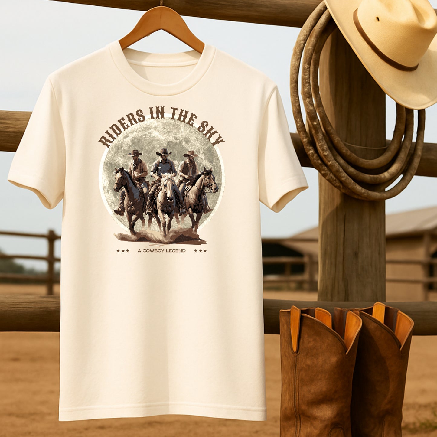 Riders in the Sky T-shirt-retro-western-americana-vintage-style-T-Shirt-by-Retro-Ranch