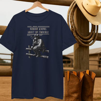 Nobody knows my Trouble T-shirt-retro-western-americana-vintage-style-T-Shirt-by-Retro-Ranch