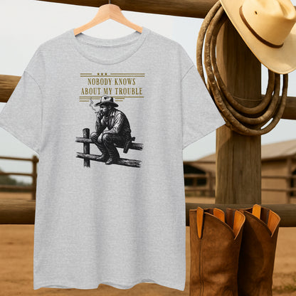 Nobody knows my Trouble T-shirt-retro-western-americana-vintage-style-T-Shirt-by-Retro-Ranch