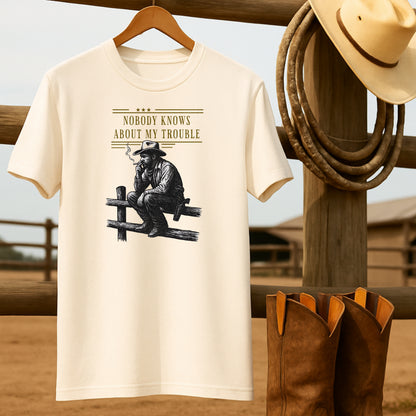 Nobody knows my Trouble T-shirt-retro-western-americana-vintage-style-T-Shirt-by-Retro-Ranch
