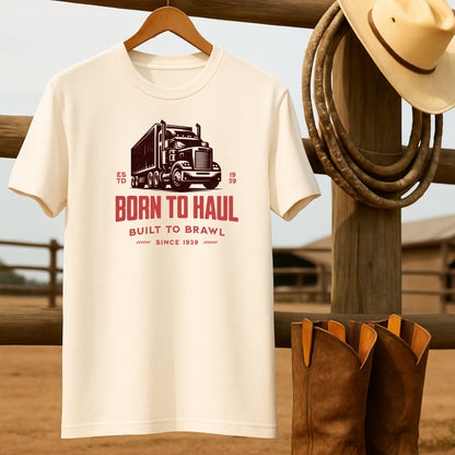 Born to Haul T-shirt-retro-western-americana-vintage-style-T-Shirt-by-Retro-Ranch