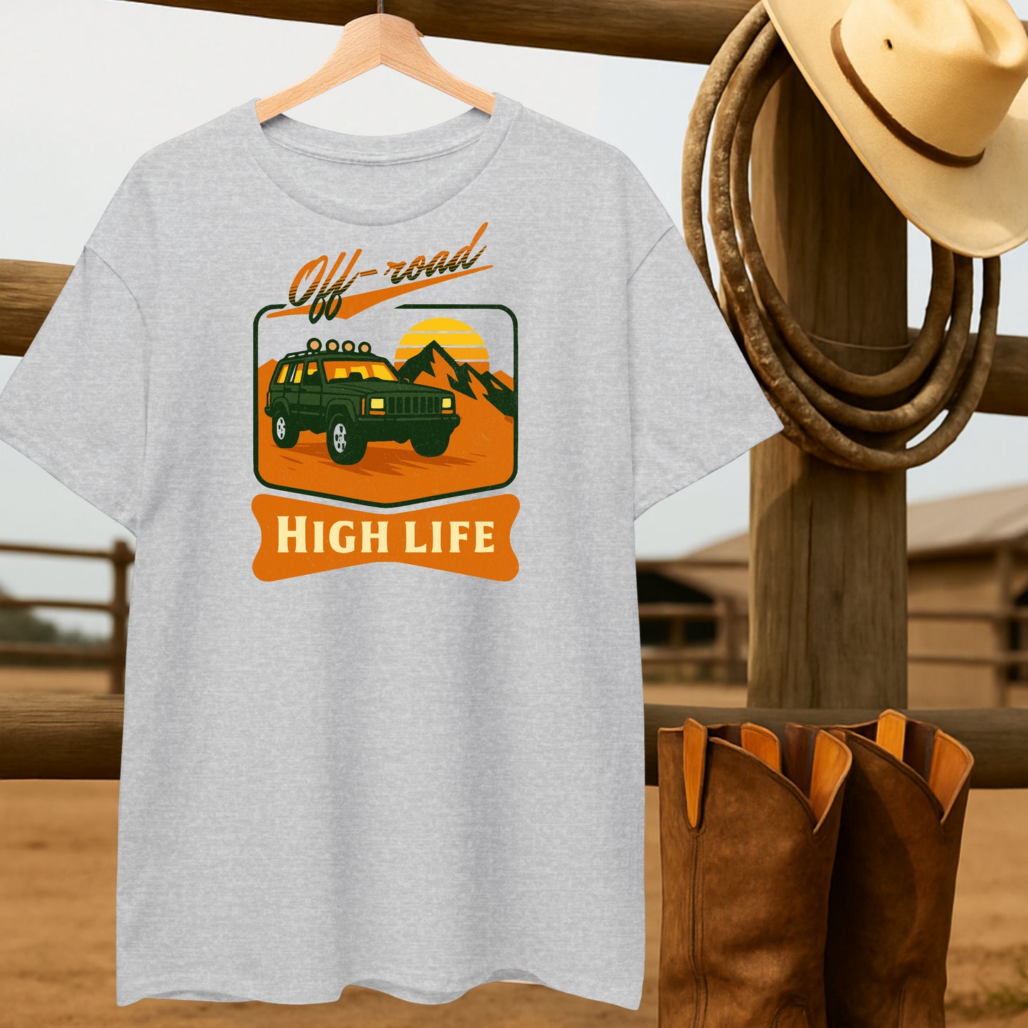 Off-road High Life T-shirt-retro-western-americana-vintage-style-T-Shirt-by-Retro-Ranch