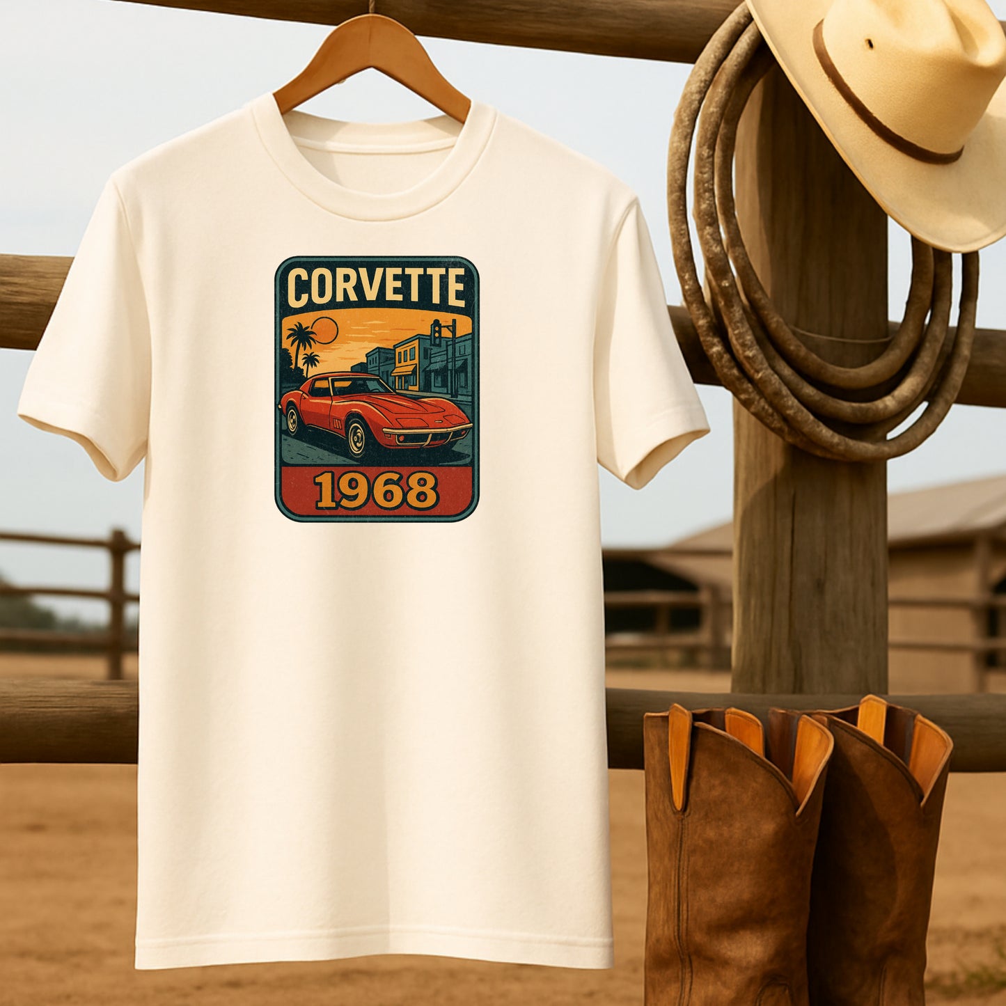 '68 Corvette T-shirt-retro-western-americana-vintage-style-T-Shirt-by-Retro-Ranch
