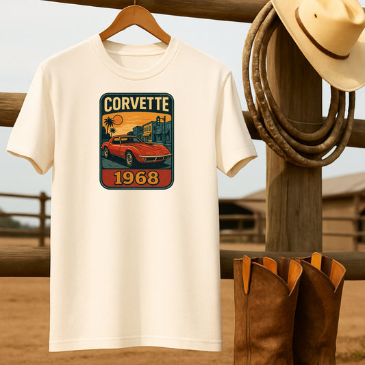 '68 Corvette T-shirt-retro-western-americana-vintage-style-T-Shirt-by-Retro-Ranch