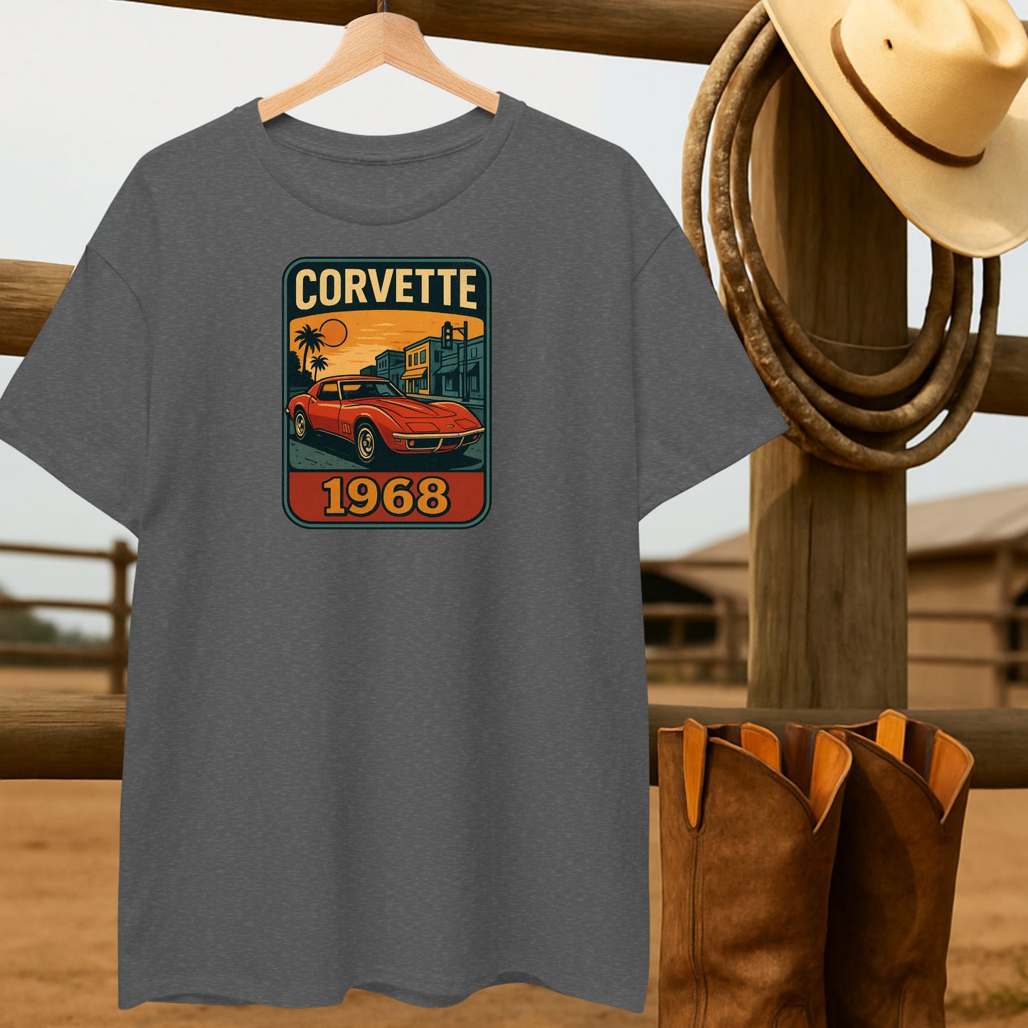 '68 Corvette T-shirt-retro-western-americana-vintage-style-T-Shirt-by-Retro-Ranch