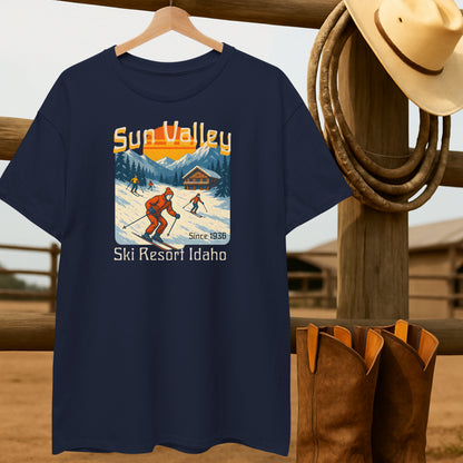 Retro Ski Resort Idaho T-shirt-retro-western-americana-vintage-style-T-Shirt-by-Retro-Ranch