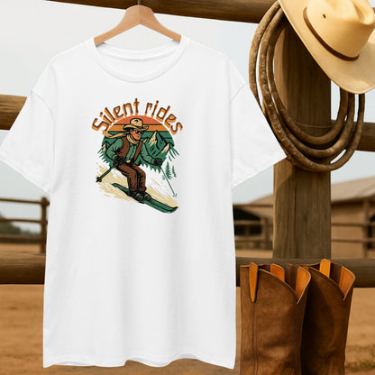 Snowbound Cowboy T-shirt-retro-western-americana-vintage-style-T-Shirt-by-Retro-Ranch