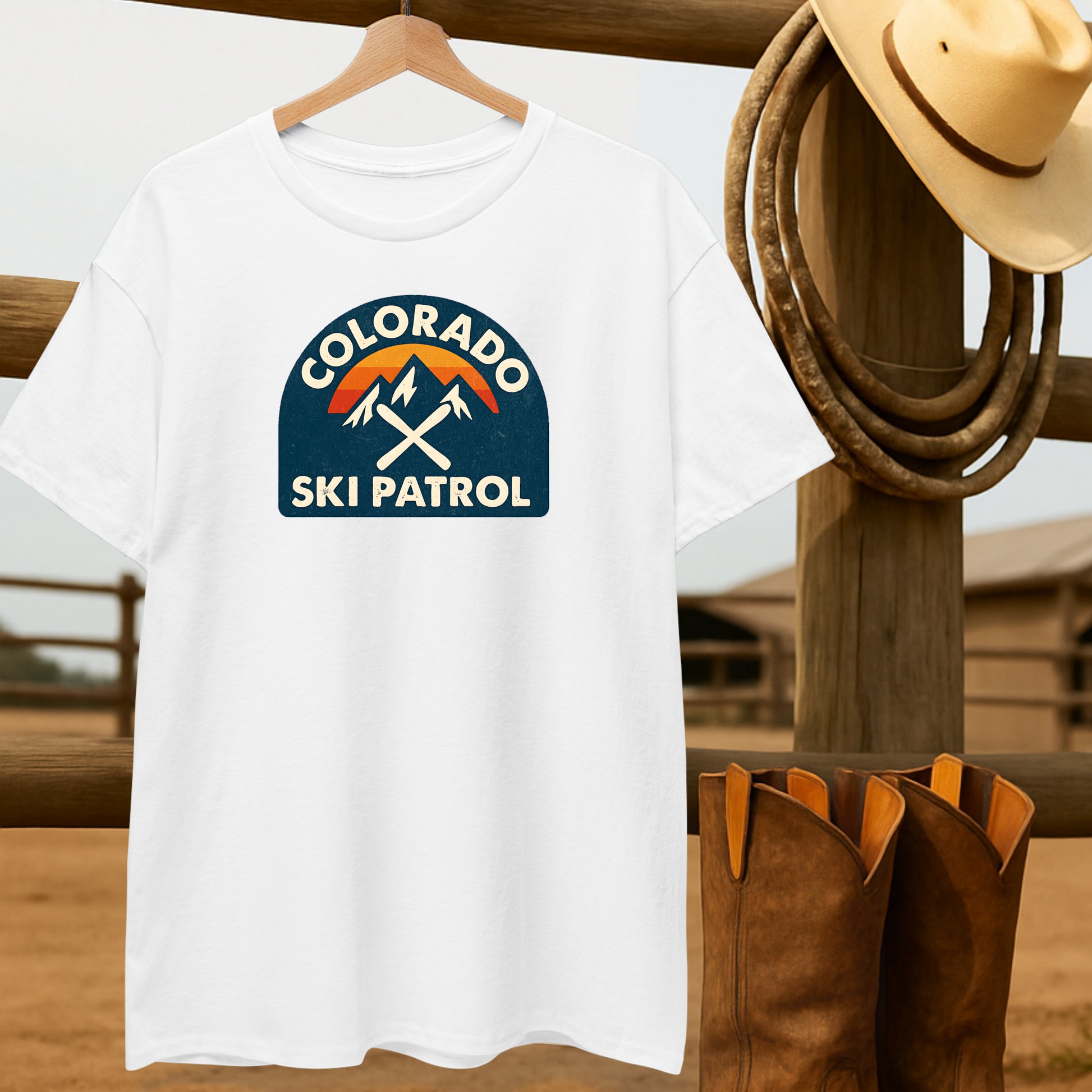Colorado Ski Patrol T-shirt-retro-western-americana-vintage-style-T-Shirt-by-Retro-Ranch
