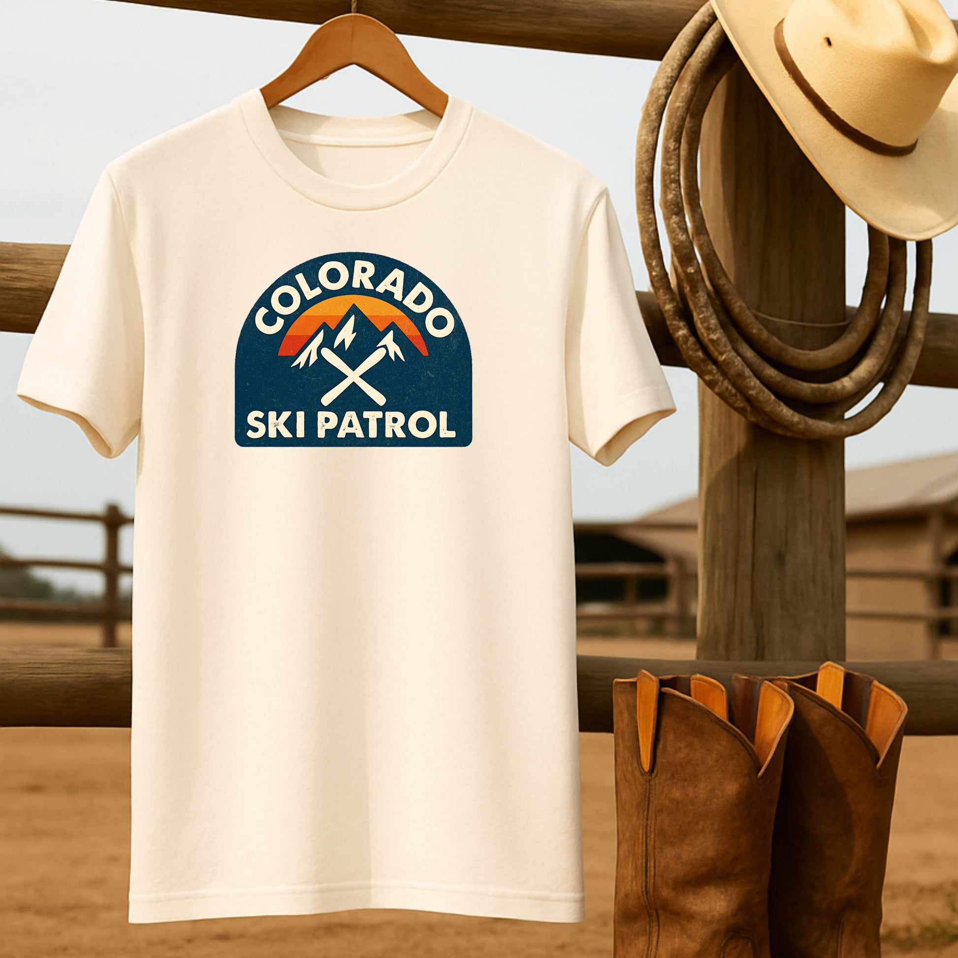 Colorado Ski Patrol T-shirt-retro-western-americana-vintage-style-T-Shirt-by-Retro-Ranch