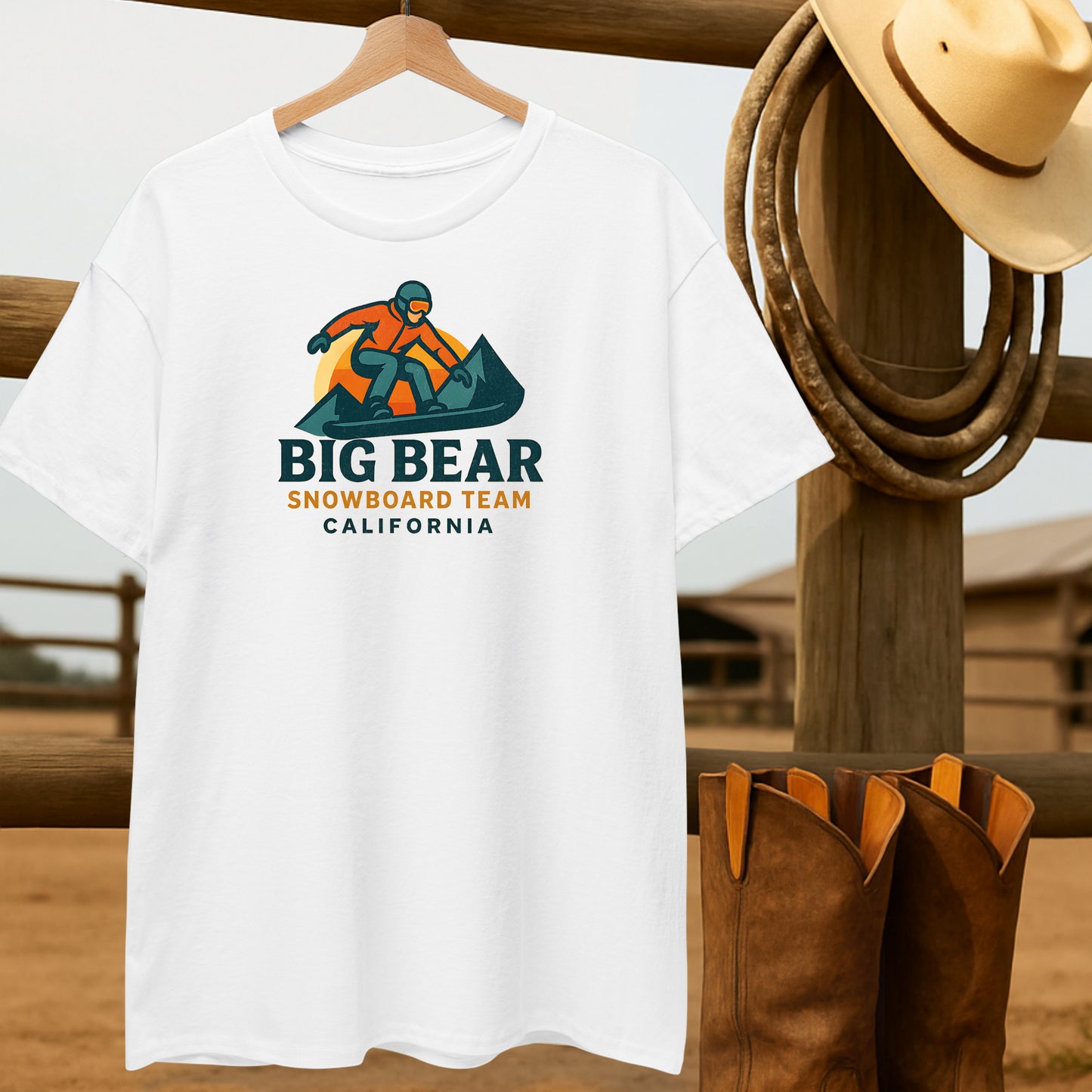 Big Bear Snowboard Team T-shirt-retro-western-americana-vintage-style-T-Shirt-by-Retro-Ranch