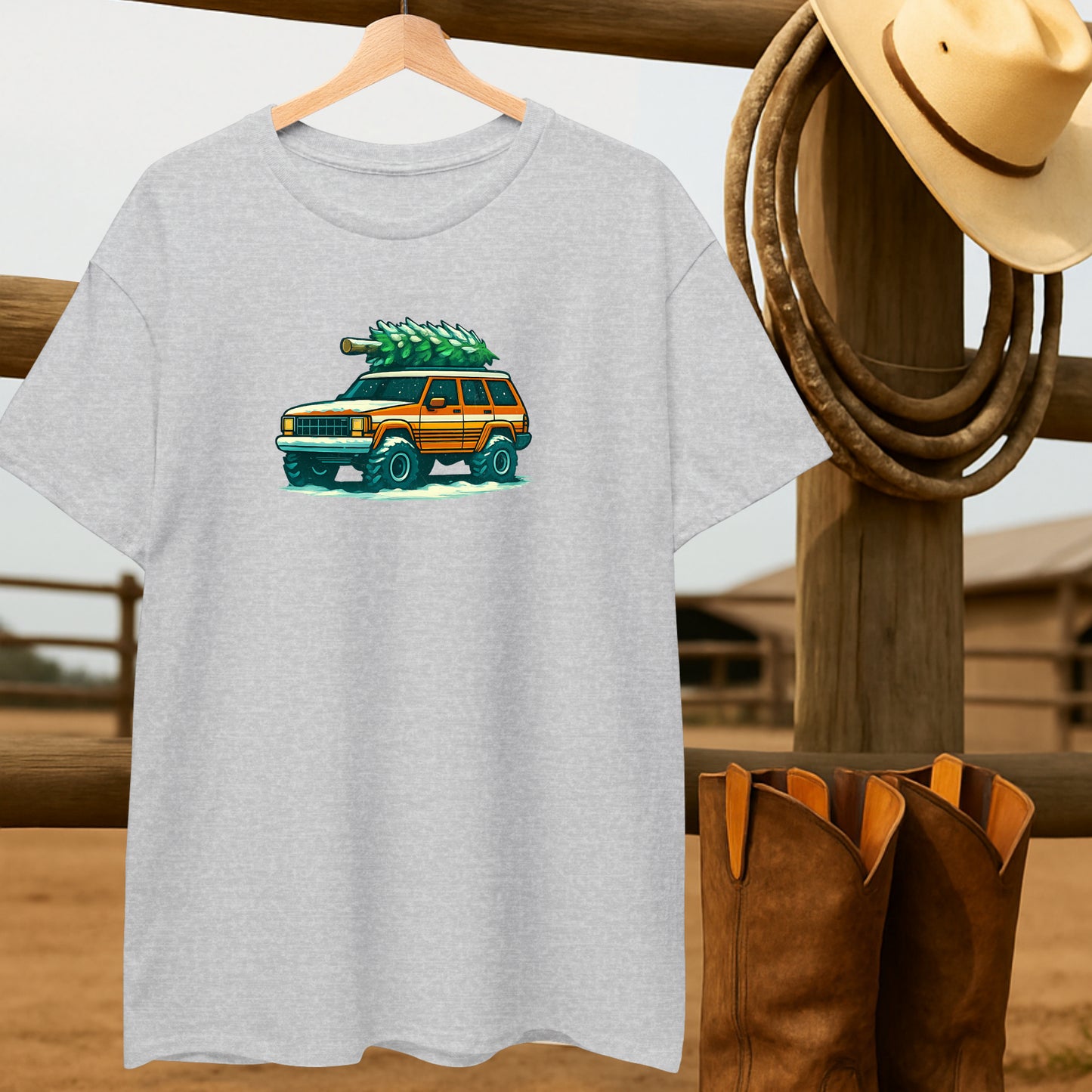 Christmas Cherokee T-shirt-retro-western-americana-vintage-style-T-Shirt-by-Retro-Ranch