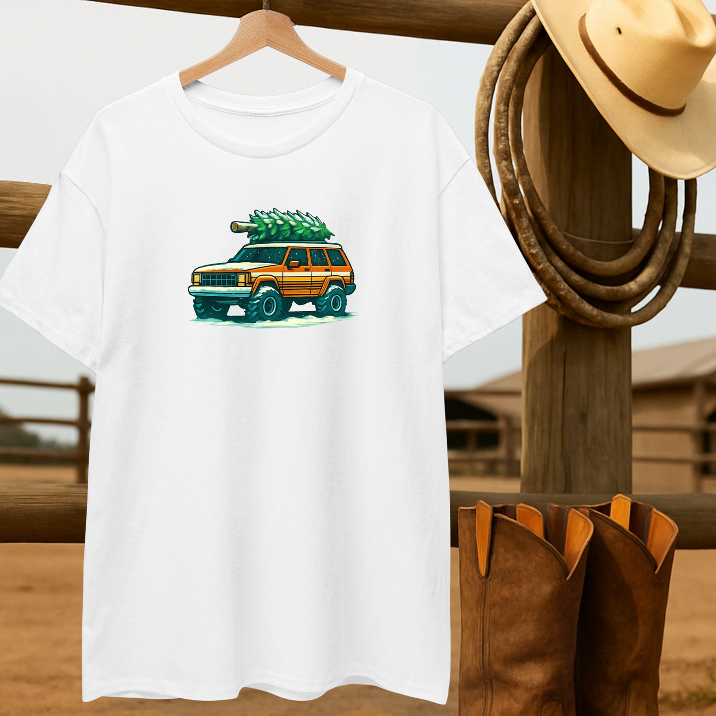 Christmas Cherokee T-shirt-retro-western-americana-vintage-style-T-Shirt-by-Retro-Ranch