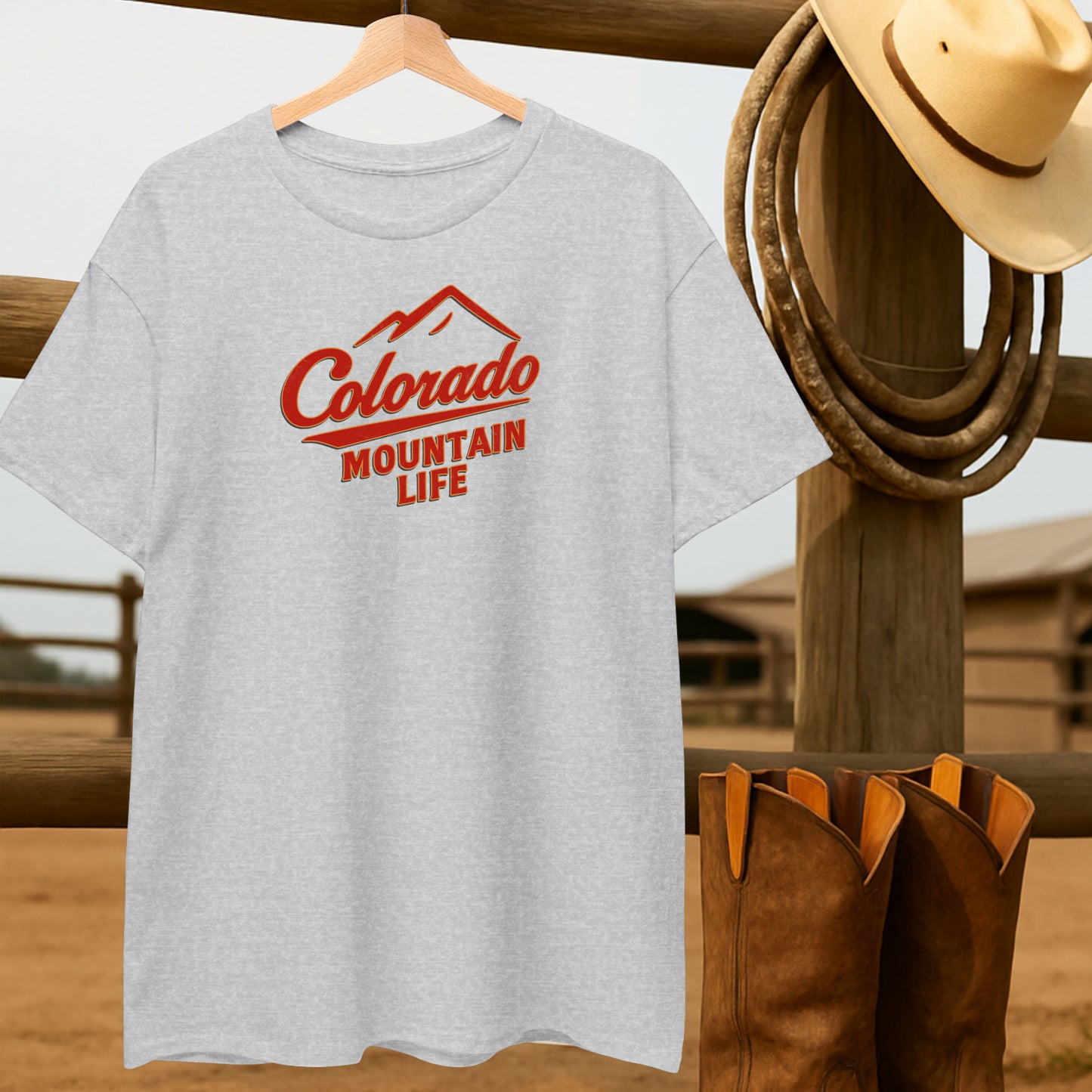 Colorado Mountain Life T-shirt-retro-western-americana-vintage-style-T-Shirt-by-Retro-Ranch